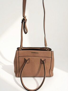 Poppy & Peonies Vegan Leather Crossbody Bag | Beige Taupe | Includes Dust Bag